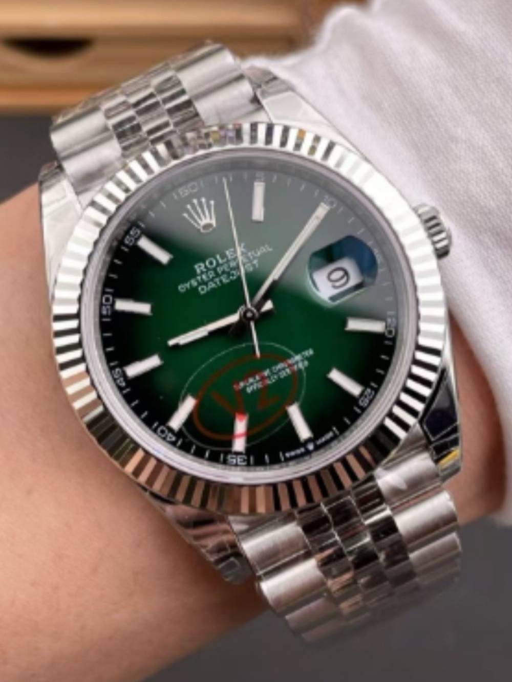 Rolex Datejust Men’s Stainless Steel Watch with Green Dial